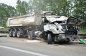 LKW umgestuerzt A 1 Rich Saarbruecken P220